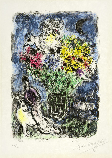 Marc Chagall : Le bouquet de nuit, 1976
