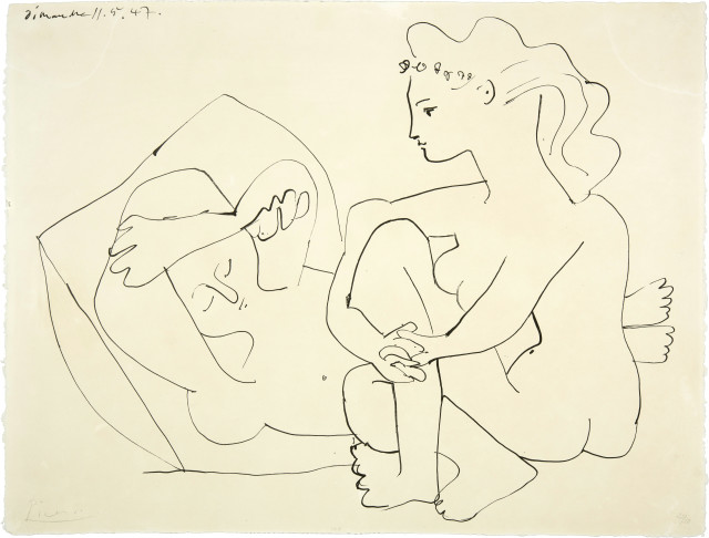 Pablo Picasso  : Jeunes femmes nue reposant , 11. Mai 1947 