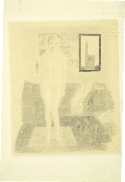 Otto Meyer-Amden  : Knabenakt in Interieur , Circa 1925