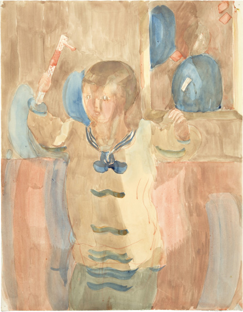 Otto Meyer-Amden : Knabe mit Musikinstrument, Circa 1928-1932