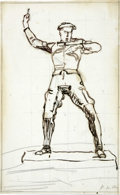 Ferdinand Hodler : Redner - Studie zu 'Einmütigkeit', Circa 1912/1913