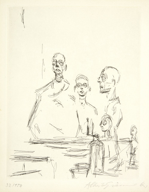 Alberto Giacometti  : Sculptures dans l'atelier IV , 1964 