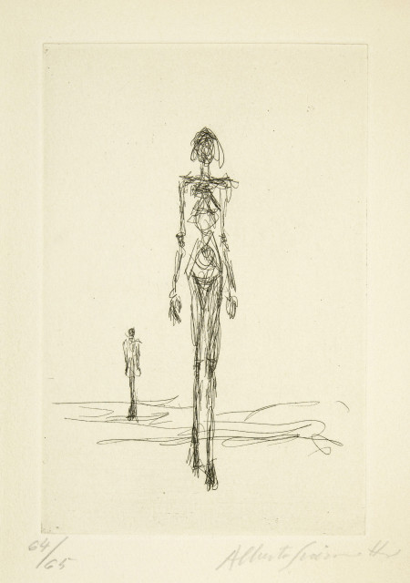 Alberto Giacometti  : Jacques Dupin. L'épervier. Avec une eau- ..., 1960