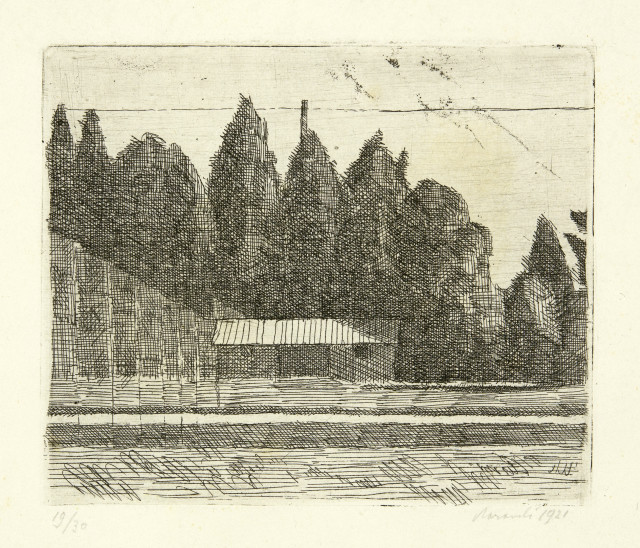 Giorgio Morandi : Campo di tennis ai Giardini Margherita a  ..., 1921