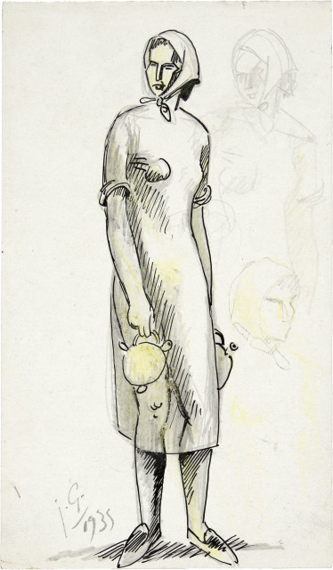 Julio González : Paysanne portant deux cruches I, 1935