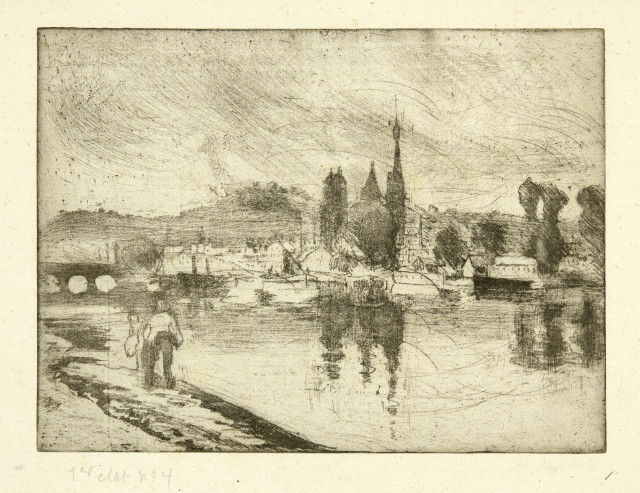 Camille Pissarro : Vue de Rouen (Cours-La-Reine), 1884