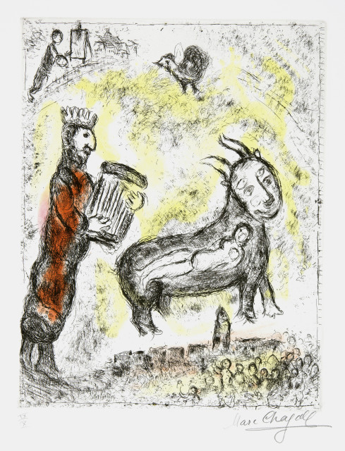 Marc Chagall  : Le Roi David à la harpe , 1978-1981