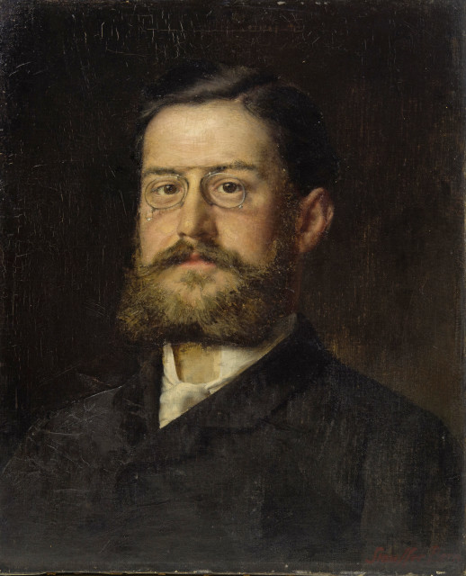 Karl Stauffer-Bern  : Bildnis Dr. Moritz Strauss , 1884