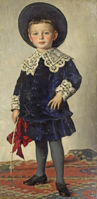 Karl Stauffer-Bern : Knabenportrait Erich Benjamin, 1884/1885