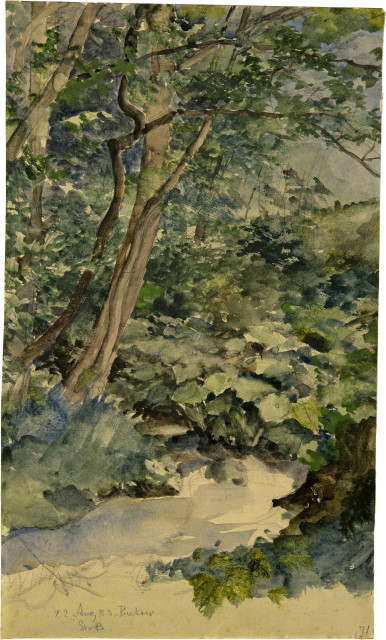 Karl Stauffer-Bern : Am Bachufer bei Bukow (Berlin), 1883