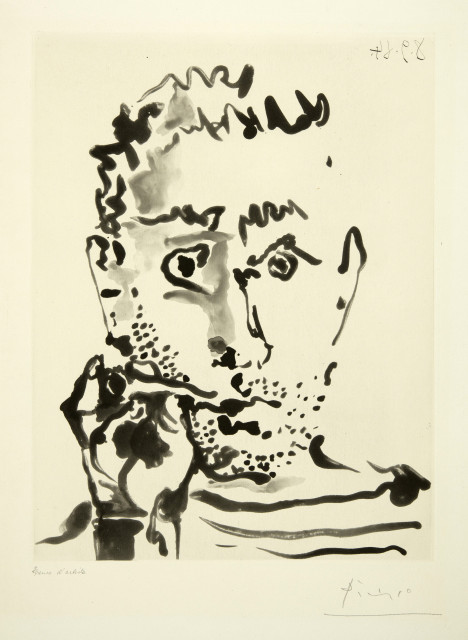 Pablo Picasso : Fumeur. V, Mougins, 8 September 1964