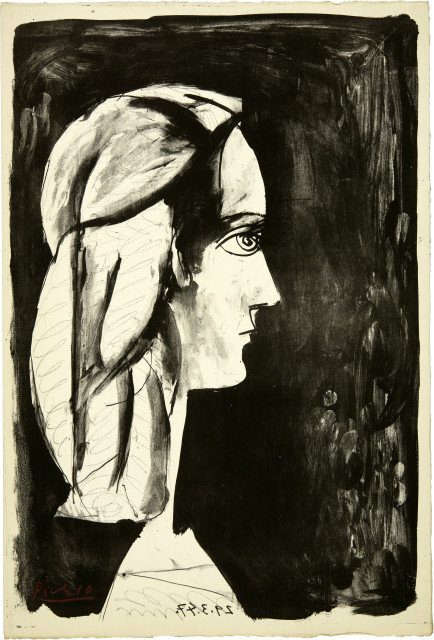 Pablo Picasso : Profil au fond noir, 29 March 1947
