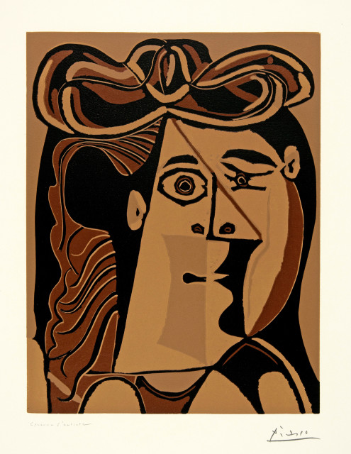 Pablo Picasso : Tête de femme au chapeau, Mougins, 15 February and 1 March 1962