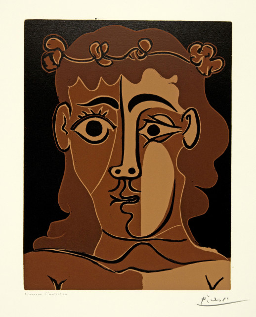 Pablo Picasso : Jeune homme couronné de feuillage, Mougins, 1 March 1962