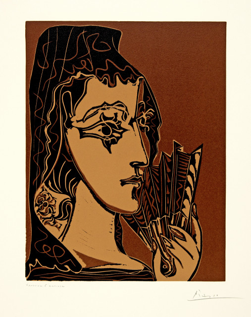 Pablo Picasso  : Portrait de Jacqueline en Carmen , Mougins, 15. April 1962 