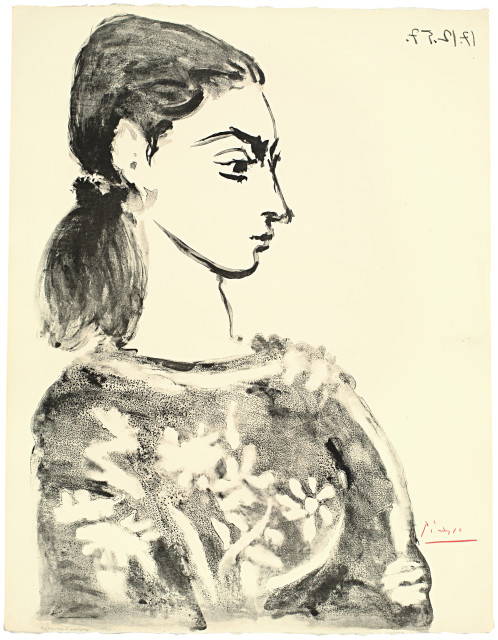 Pablo Picasso : Femme au corsage à fleurs, 17 December 1957