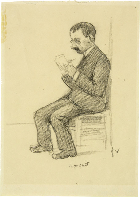Félix Vallotton  : Albert Marquet dessinant , Circa 1910-1915