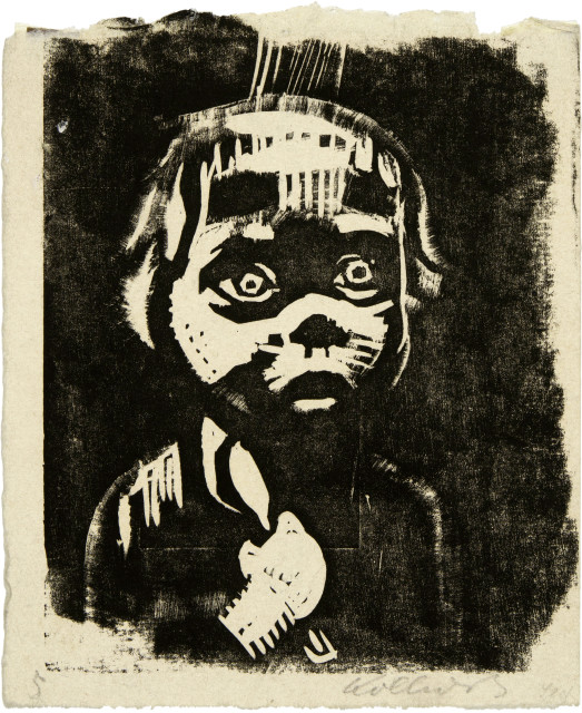 Käthe Kollwitz : Erwerbslos - Teildruck des Kinderkopfes, 1924 or early 1925