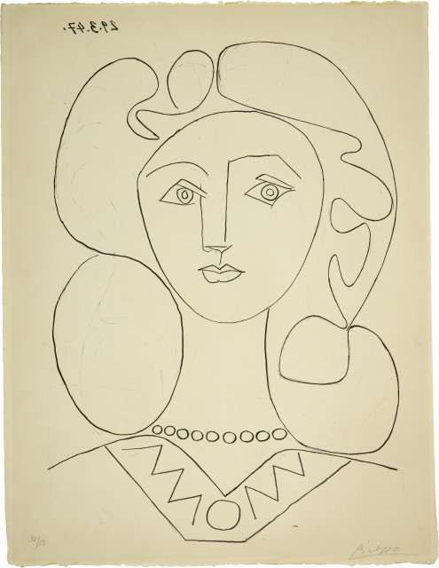 Pablo Picasso  : La femme au collier , 29 March 1947