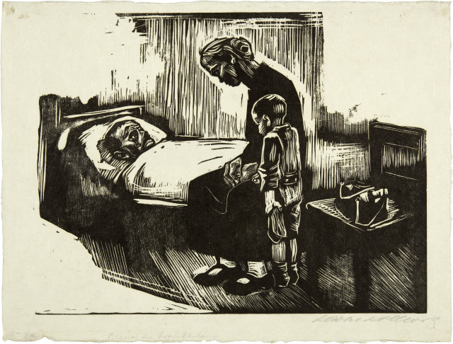 Käthe Kollwitz : Besuch im Krankenhaus, 1929