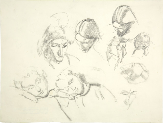 Giovanni Giacometti : Skizzenblatt mit Studien zu Kinder- und ..., Circa 1914-1915