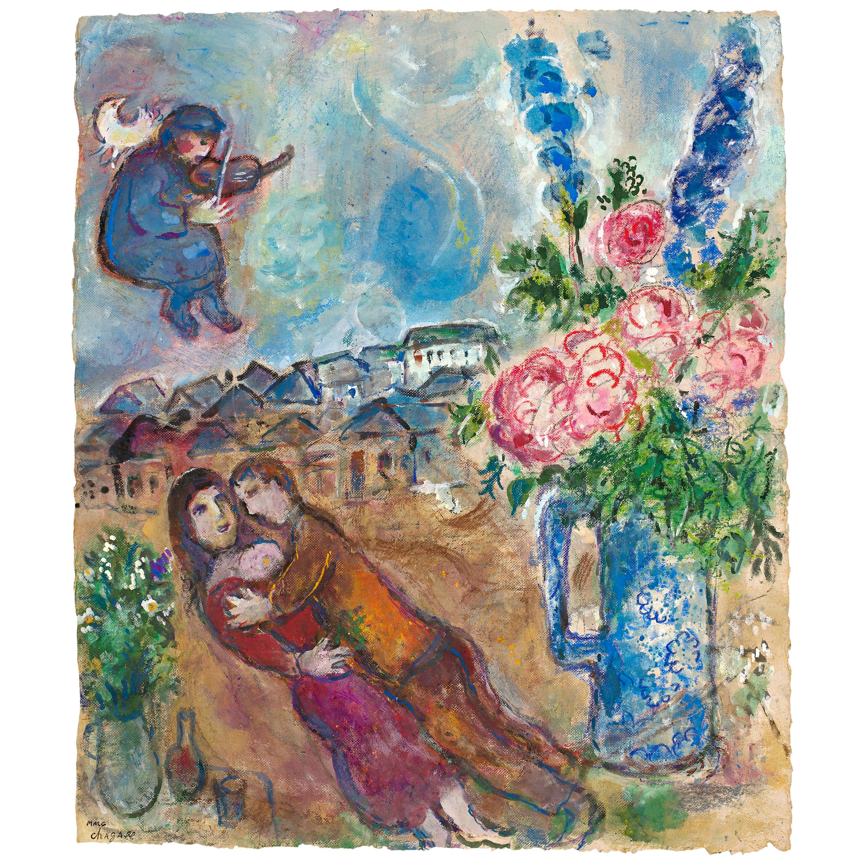 Marc Chagall : Couple aux fleurs et violoniste, 1954–1969 | Galerie ...