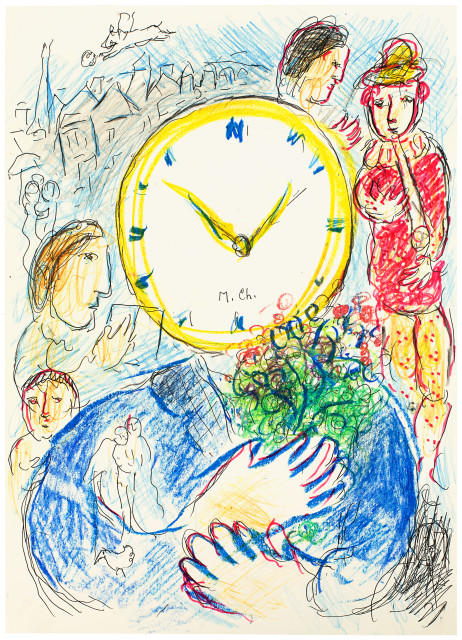 Marc Chagall : Personnage montre, circa 1975
