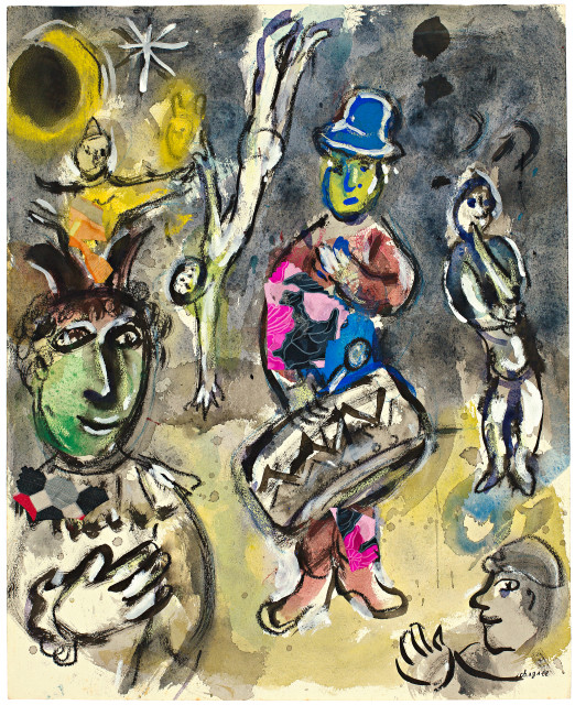 Marc Chagall : Artistes au cirque, 1974