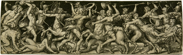 Étienne Delaune : Combat des centaures et des lapithes, Circa 1570