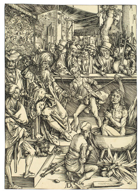 Albrecht Dürer : Die Marter des Evangelisten Johannes, Circa 1496-1497