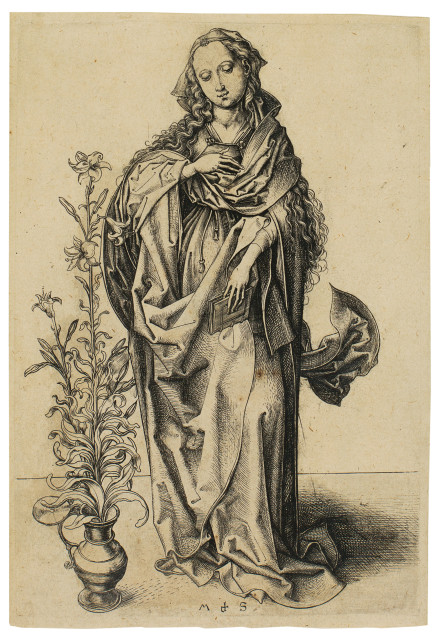 Martin Schongauer : Die Heilige Jungfrau - Die Verkündigung, Circa 1475-1477