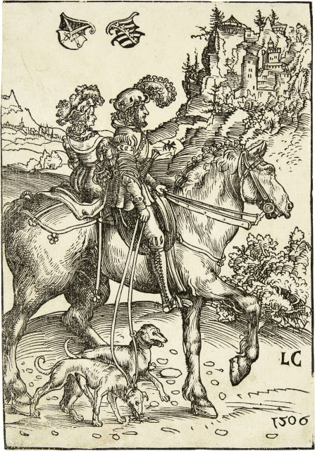 Lucas Cranach d.Ä. : Adliges Paar zur Jagd ausreitend, 1506