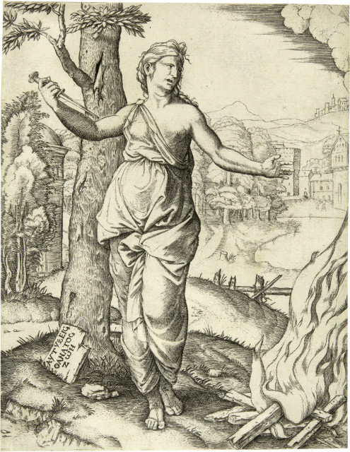 Marc Antonio Raimondi  : Didon, nach Raphael , Circa 1520
