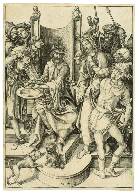 Martin Schongauer : Christus vor Pilatus, Circa 1480-1482/83