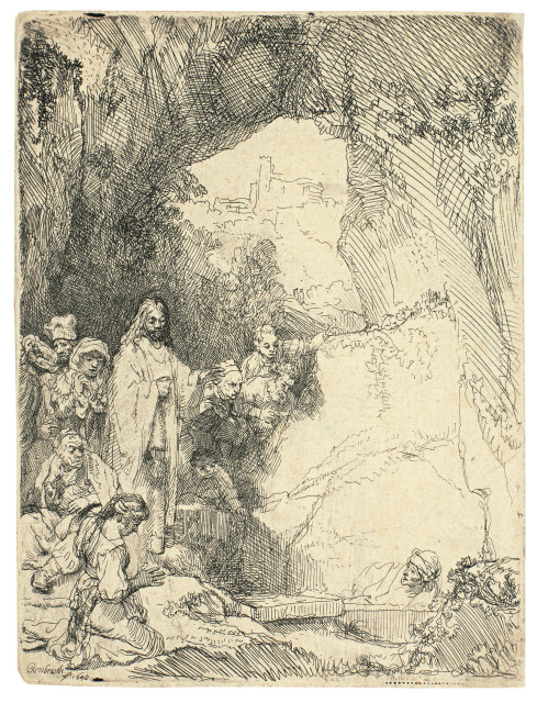 Rembrandt Harmensz. van Rijn : Die Auferweckung des Lazarus - Kleine Platte, 1642