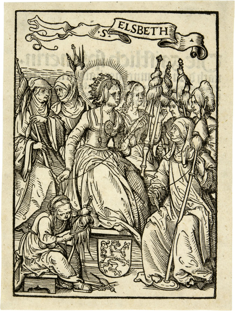 Hans Burgkmair d. Ä. : Die heilige Elisabeth als Spinnerin, Circa 1510