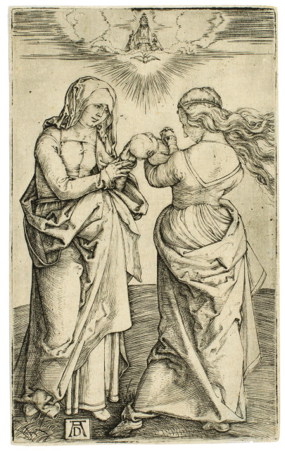 Albrecht Dürer  : Die heilige Anna und Maria mit dem Kinde  ..., Circa 1500