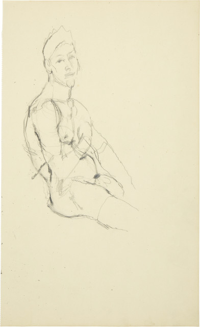 Anton Kolig : Sitzender Männerakt, Around 1925