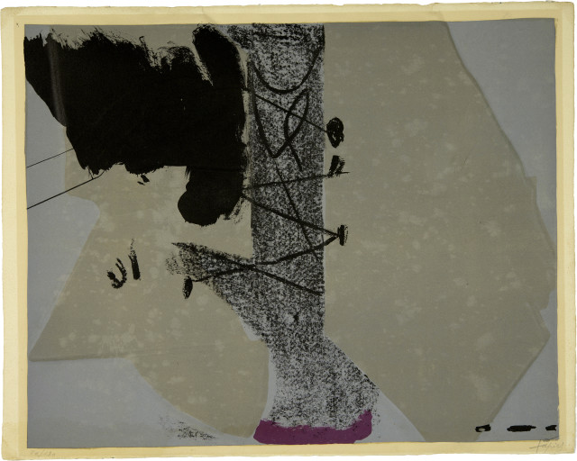 Antoni Tàpies  : Lithographie in Schwarz, Rot, zwei Grau und  ..., 1962
