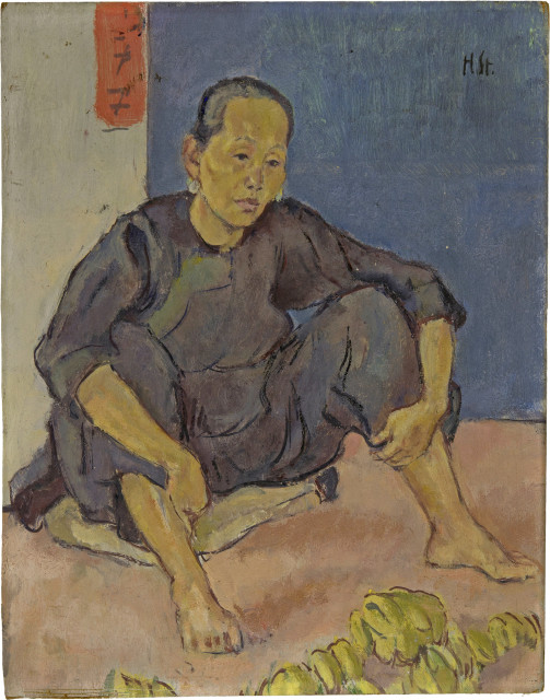 Hans Sturzenegger : Auf dem Boden sitzende Chinesin, Um 1911-1913