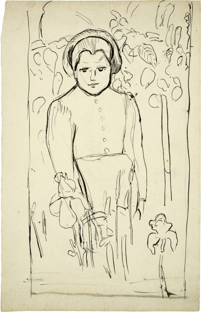 Cuno Amiet : Bretonin mit Blumen, Around 1893