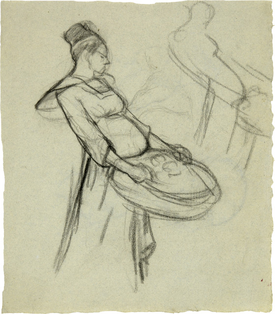 Cuno Amiet : Bretonin mit einem flachen Korb, 1892-1893