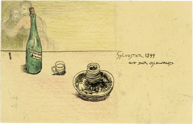 Cuno Amiet : Stillleben mit Flasche. Postkarte, 31 December 1899