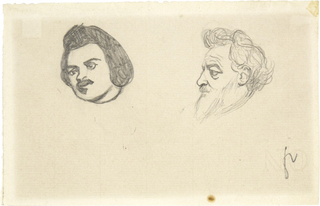 Félix Vallotton : Honoré de Balzac et William Morris, Around 1895