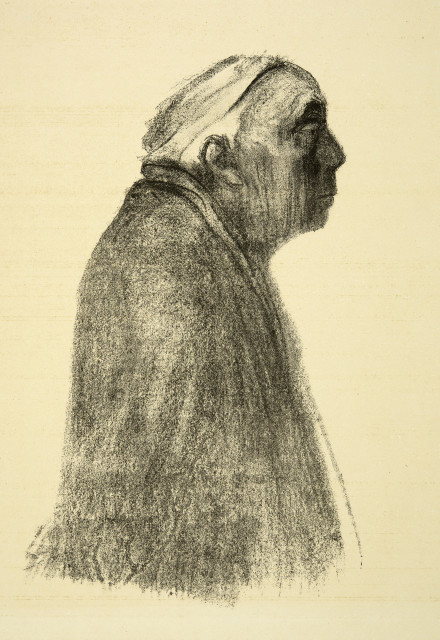 Käthe Kollwitz : Selbstbildnis im Profil nach rechts, 1938