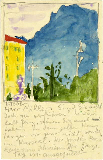 Cuno Amiet : Gelbes Haus in Lugano. Postkarte, 21 October 1925