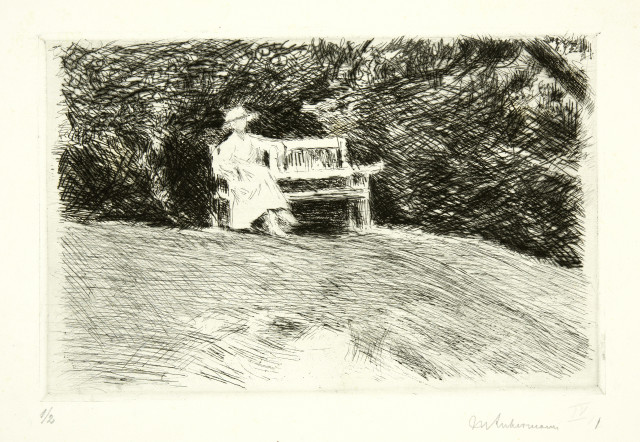 Max Liebermann : Mädchen auf der Gartenbank, 1916