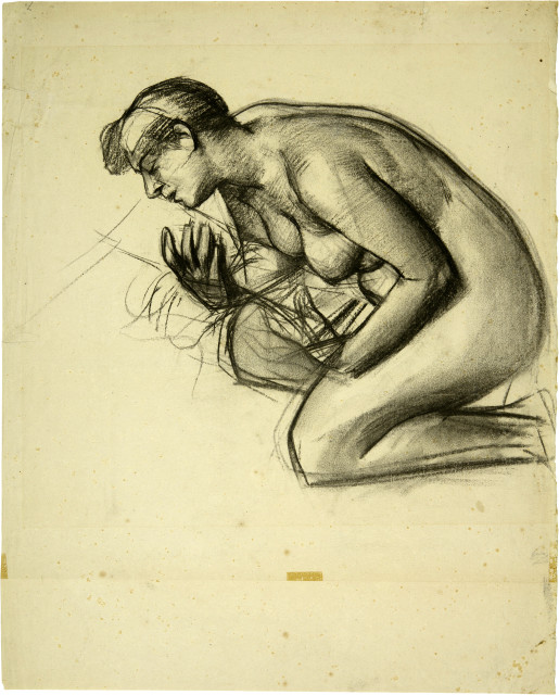 Karl Stauffer-Bern : Aktstudie zur Maria Magdalena im Gemälde '..., Around 1884