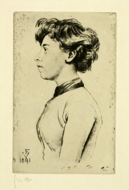Félix Vallotton : Jeune fille en buste, 1891
