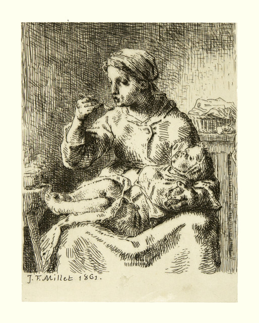 Jean-François Millet  : La Bouillie , 1861 